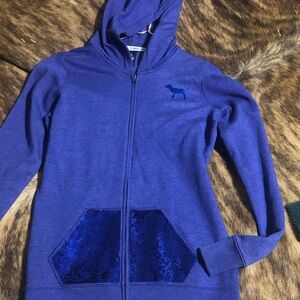 Victoria Secret Pink sequin sweat jacket in small